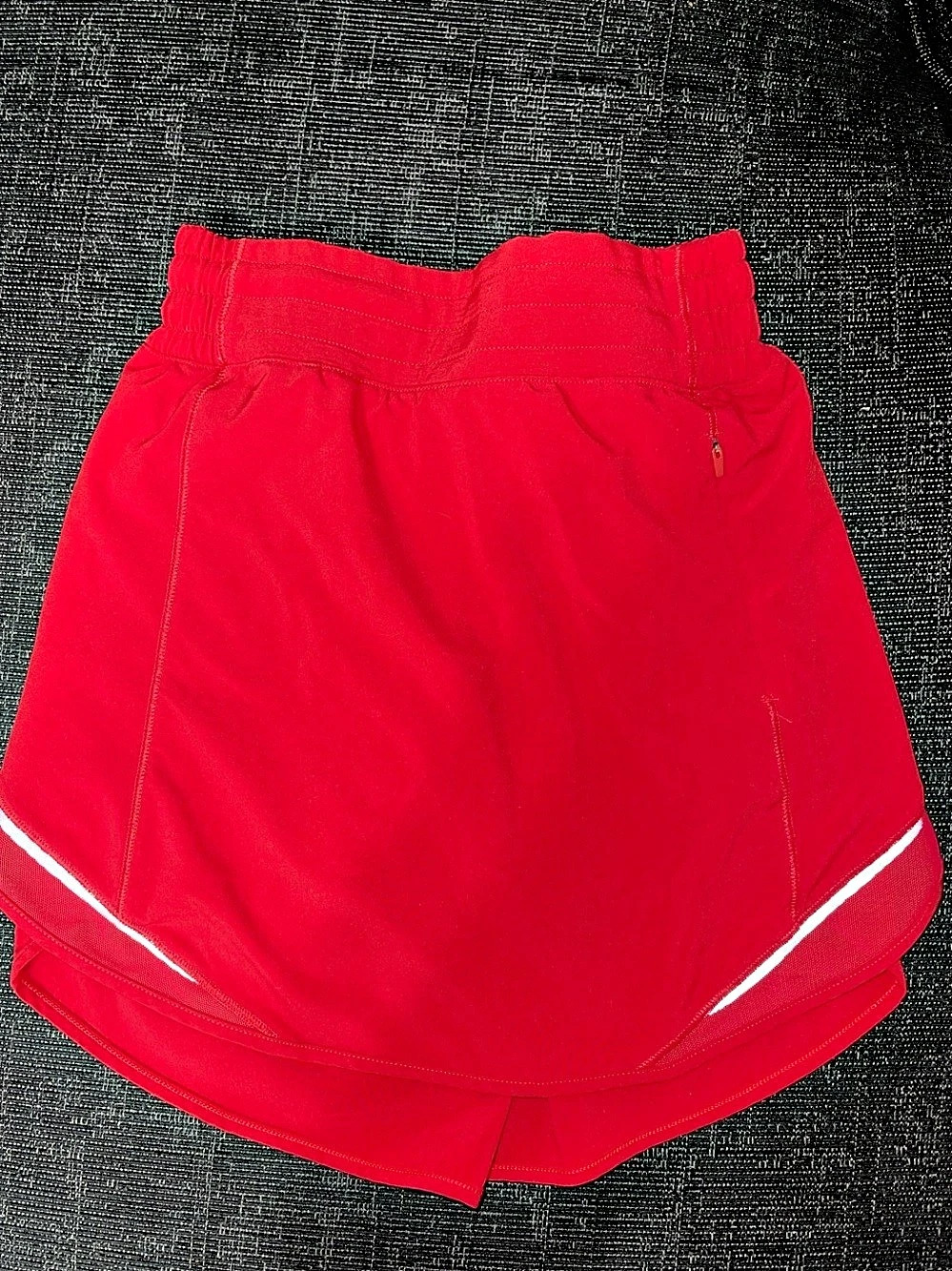 lululemon Pace Rival Mid-Rise Skirt Red with shorts
